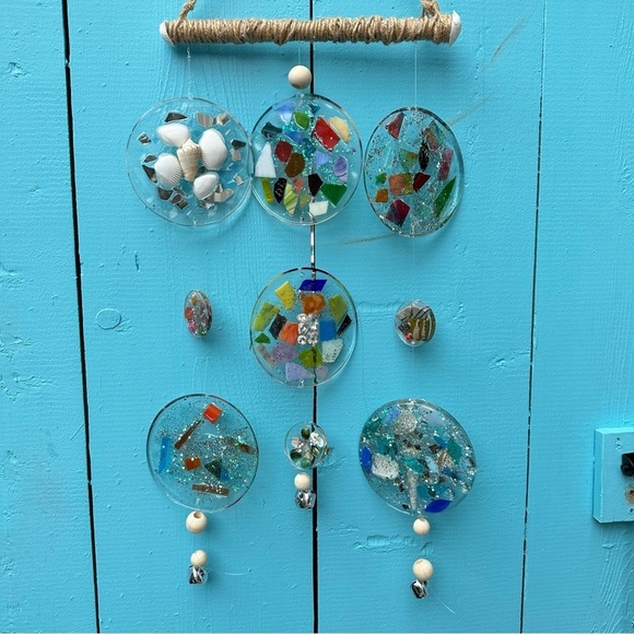 Hanging wall decor OOAK Assemblage Art Handmade Mosaic Indoor/Outdoor - Picture 10 of 14